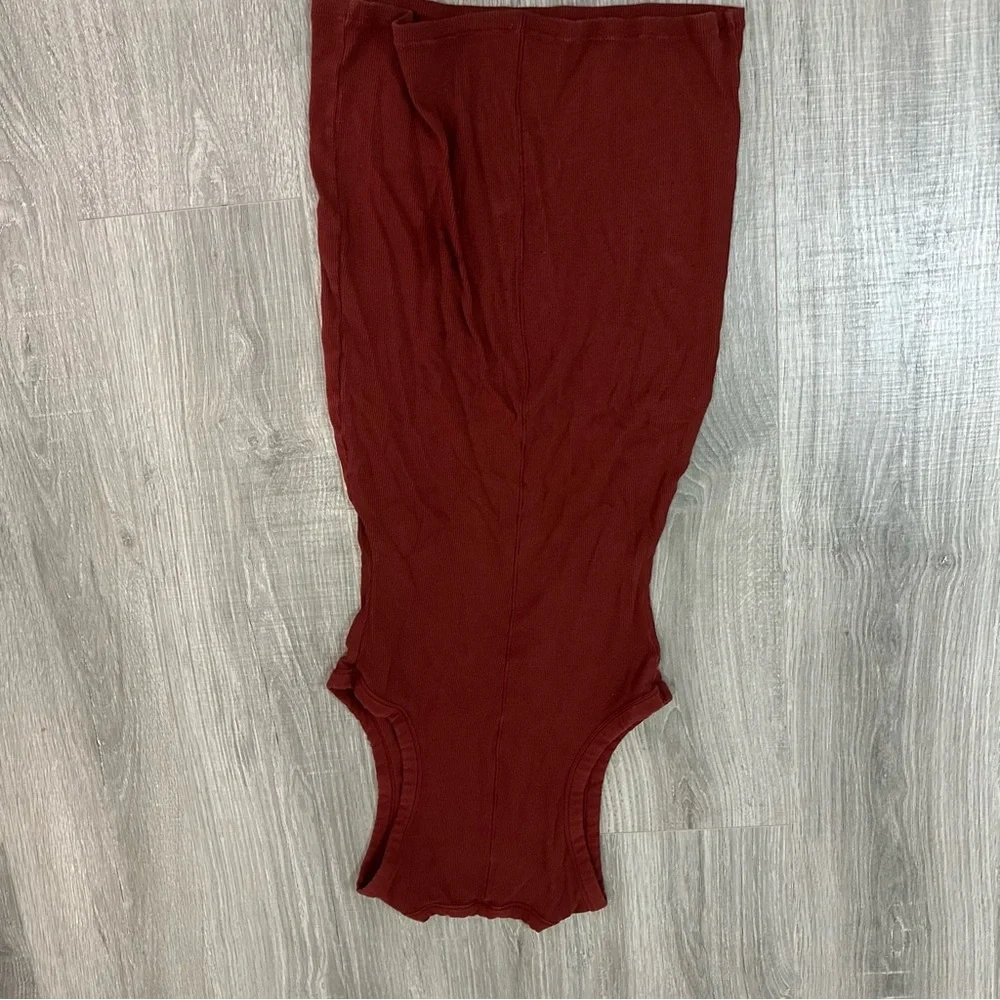 Skims Cotton Ribbed Tank Dress in Sangria - Medium - Picture 3 of 6